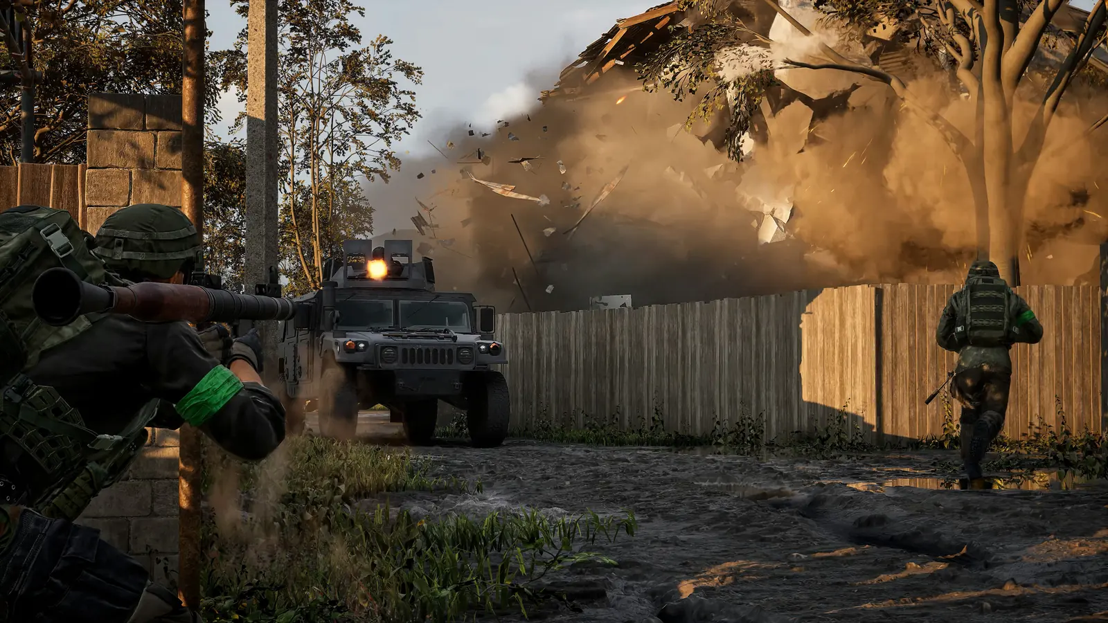 WARDOGS key art: soldiers advancing through a war-torn city